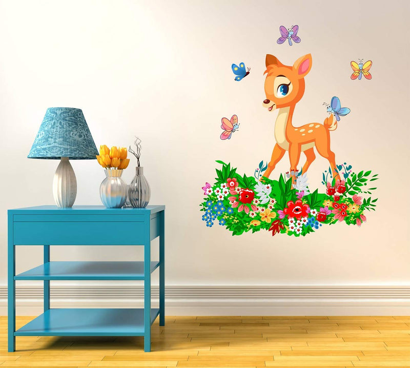 Tuffuk Beautifull Deer Large Vinyl Wallstickers for Home Decorations(70 cm x 80 cm)5TZ226