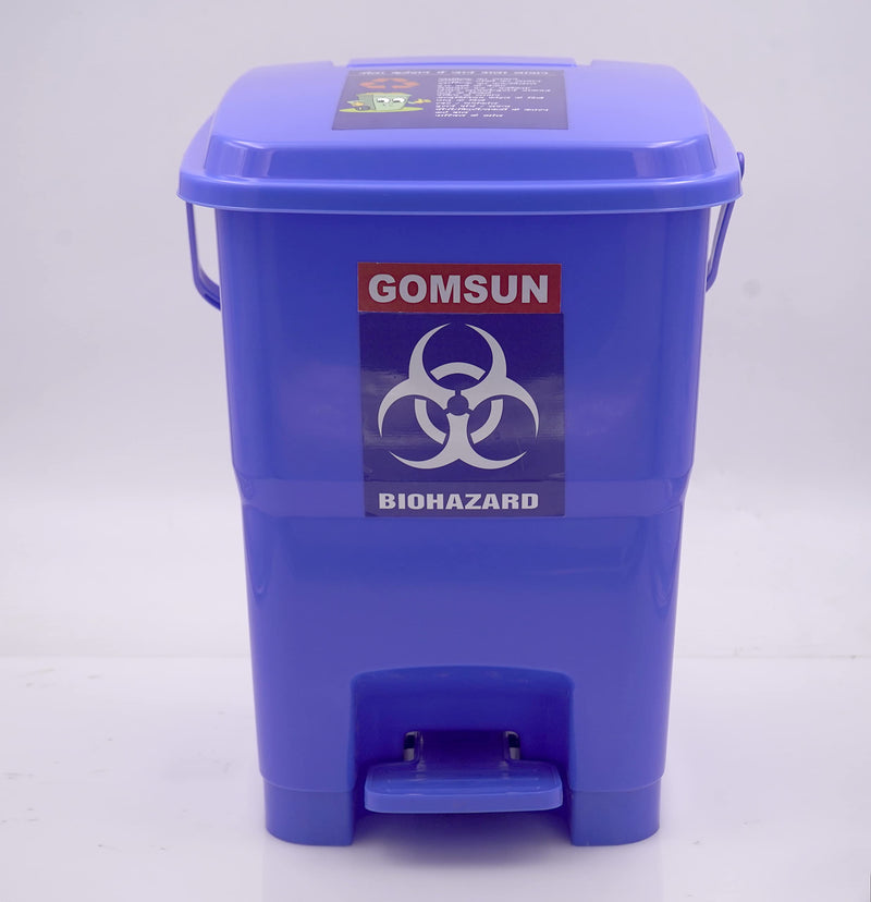 GOMSUN Bio Medical Pedal Garbage Waste Dustbin 16 LTR (YELLOW + BLUE + BLACK + RED PACK OF 4)