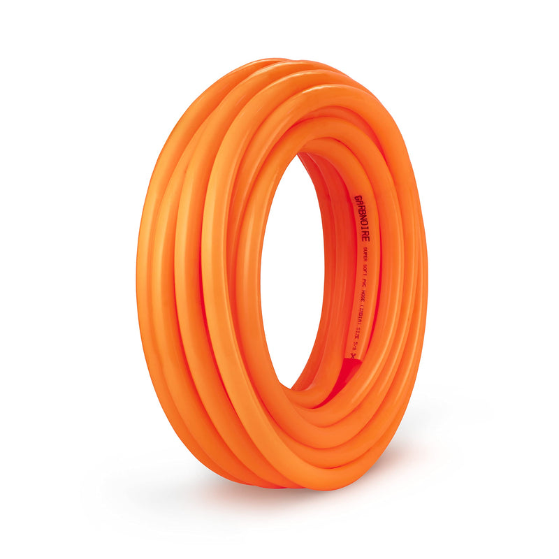 garbnoire 10 Meter 16 Mm Pvc Orange Water Pipe|Lightweight,Durable&Flexible|Hose With Accessories Like Hose Connector&Clamps|Watering Garden,Plants,Cleaning,Outdoor-Indoor Use(10 Meter(32.8 Feet))