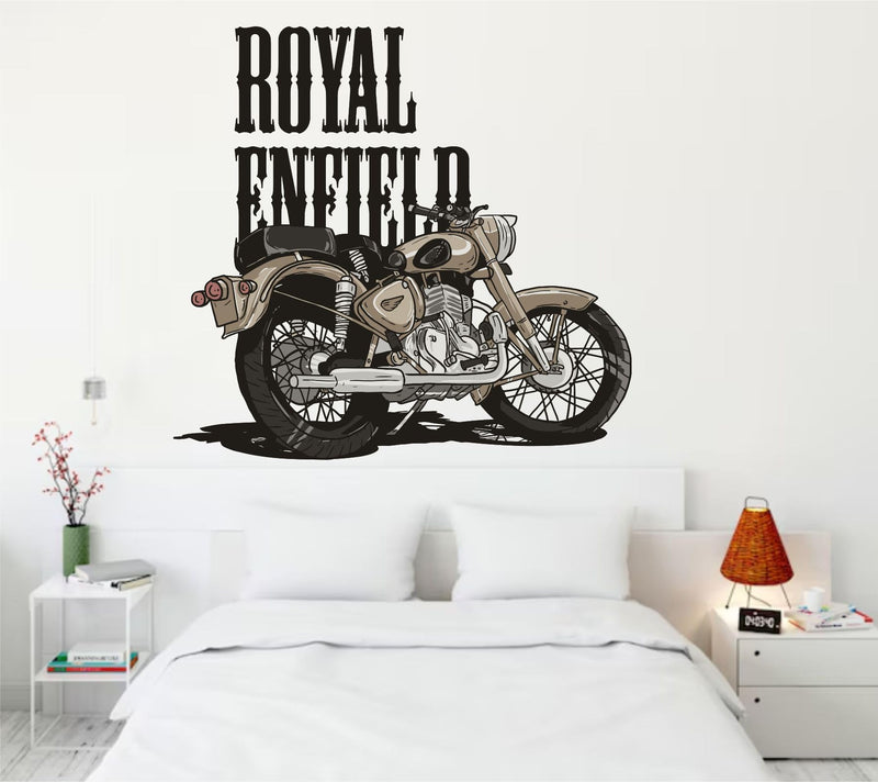 Wall Attraction™ Royal Enfield Bullet Bike Wall Stickers & Murals Size - 58x55cm MD209_S