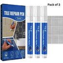 Tile Repair Pen (Pack of 3)  Grout Pen for Bathroom, Kitchen, Floor & Wall Tiles