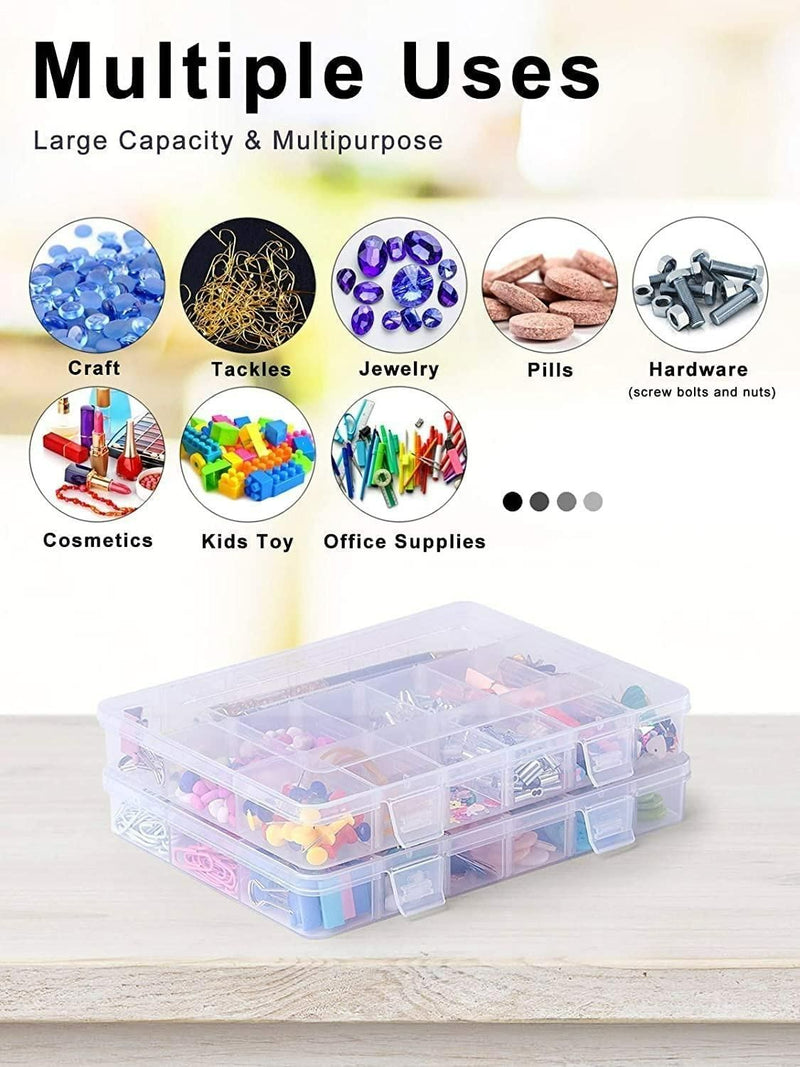 Multipurpose 36 Grid Cells Storage Box with Removable Dividers