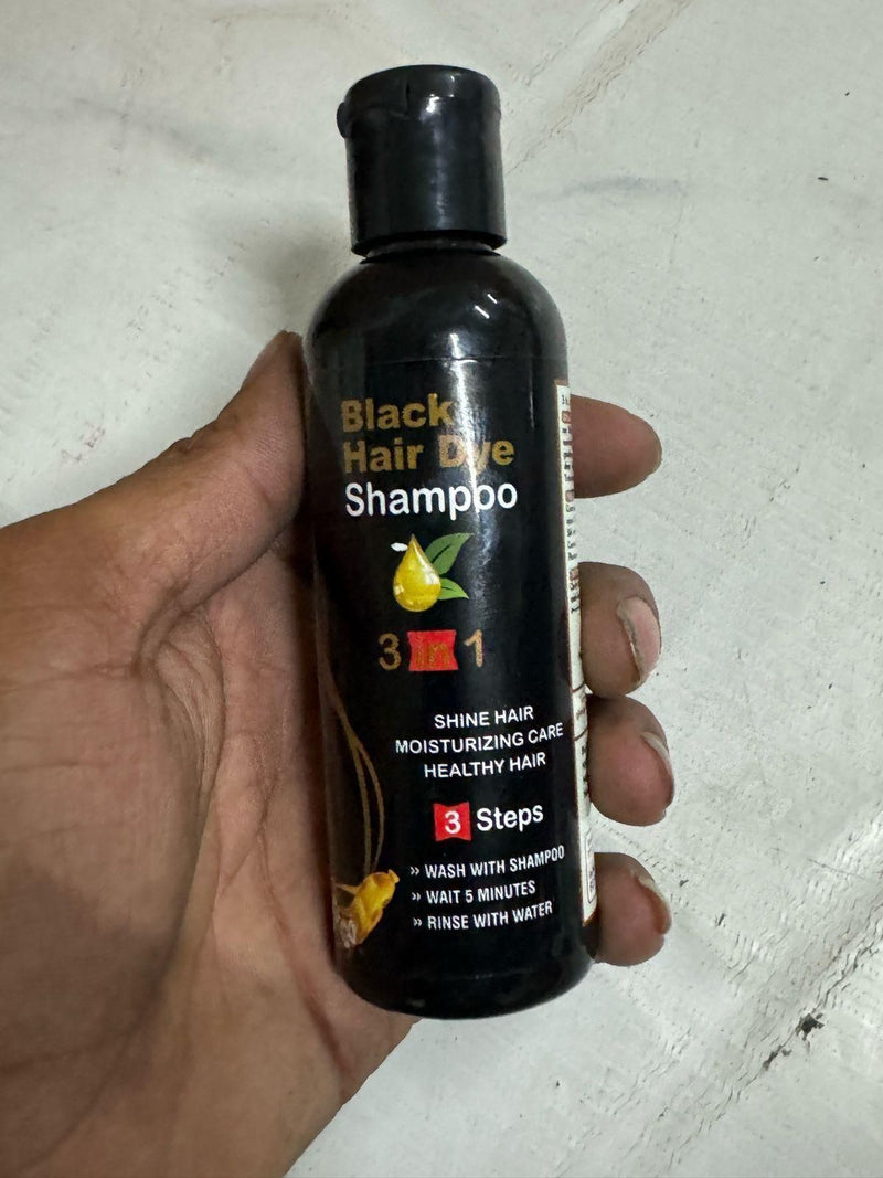 Unisex Instant Black Herbal Hair Dye Shampoo for Grey Hair Coverage Shampoo 3 in 1(100ml) Pack Of 2