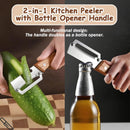 Kitchen Peeler with Wooden Handle & Bottle Opener