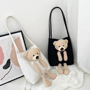 Cute Shoulder Bag Kawaii Tote Handbag with Cute Teddy Bear