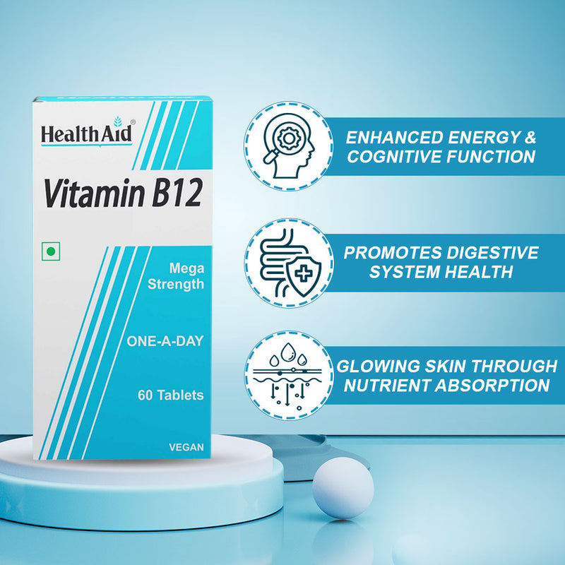 HealthAid I Vitamin B12 1000 µg I Mega Strength I 60 Tablets