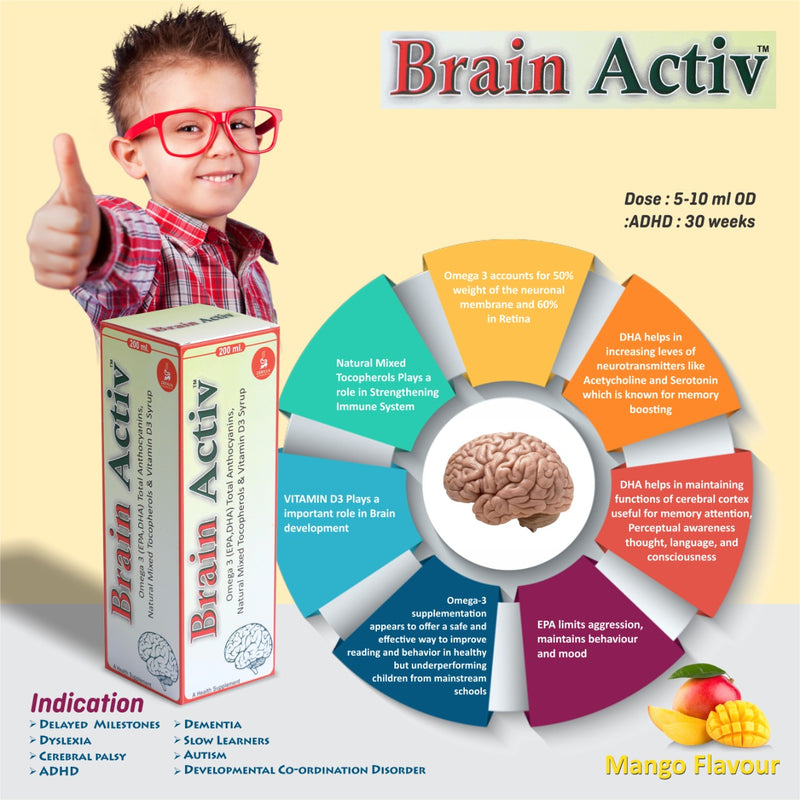 Brain Activ Omega-3 EPA DHA I D3 Syrup 200 ml