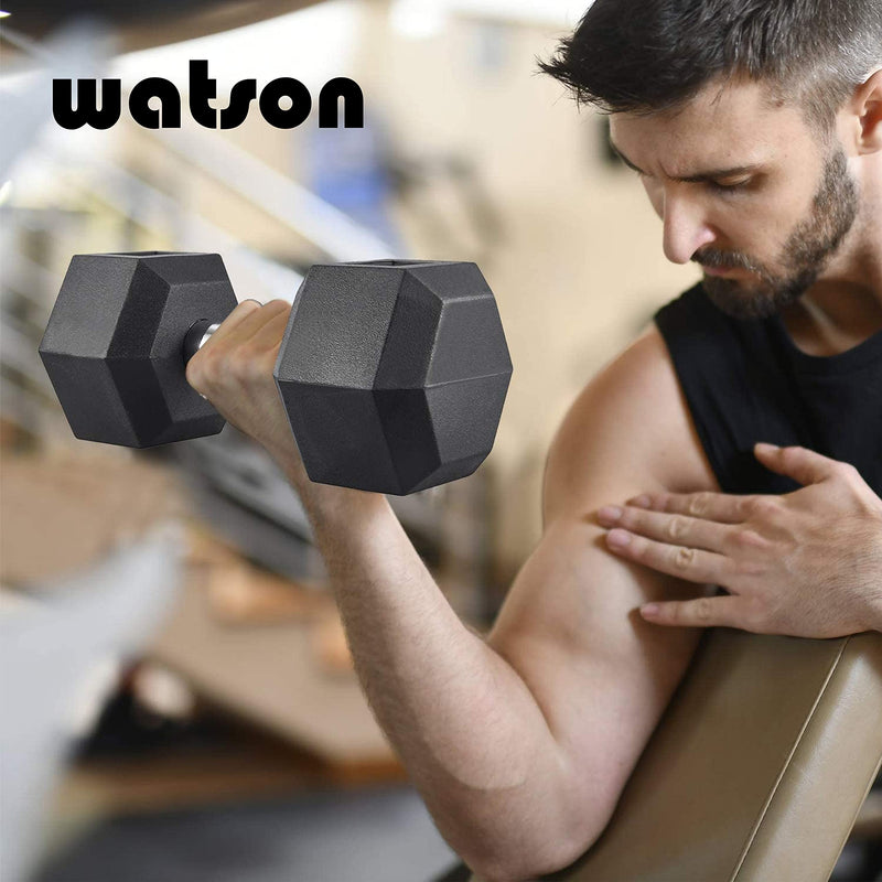 WATSON Rubber Coated Hex Dumbbell Weight Set for Men & Women (3)