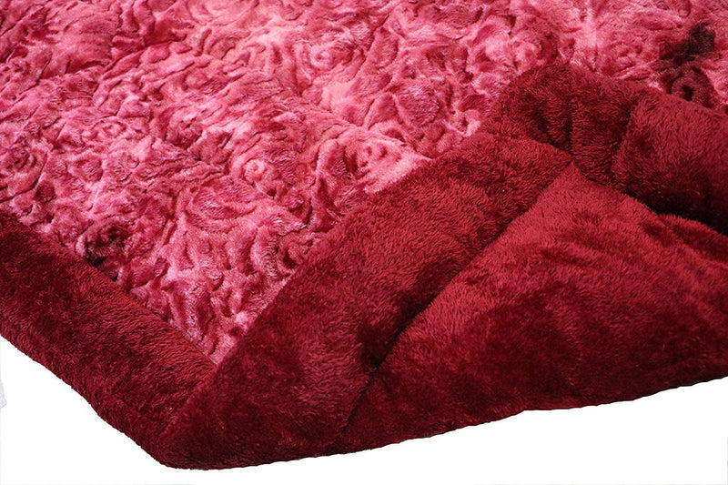 Fablicious Super Soft Microfiber Heavy Quilt/Razai for Winter Double Bed King Size-Maroon