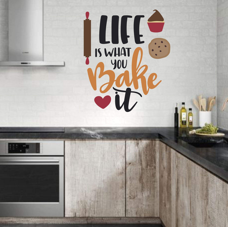 Sticker Hub Life is What You Bake Decorative Wall Sticker Size:-76cmx54cm AS492