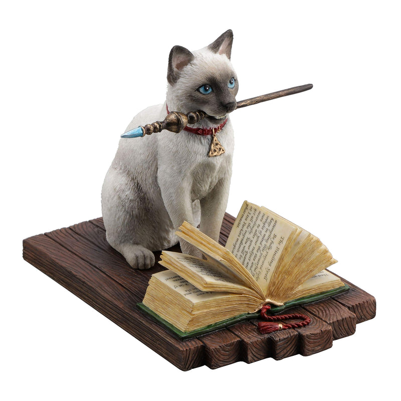 Veronese Design 5.25 Inch Hocus Pocus by Lisa Parker Magic Wand Spirit Siamese Cat Kitty Color Resin Statue