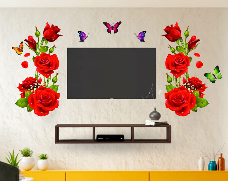 DivineDesigns™ Roses & Butterflies Wall Sticker