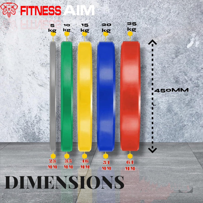 Fitness Aim Olympic Rubber bumper plate.(Pair) 5KG