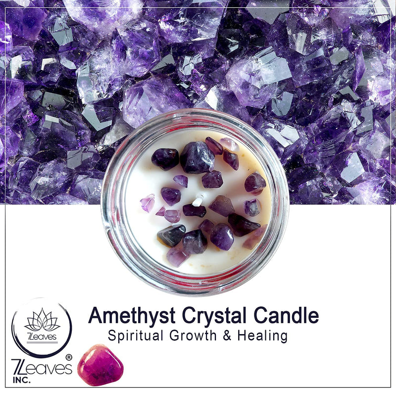 7LEAVES INC Amethyst Crystal Candle