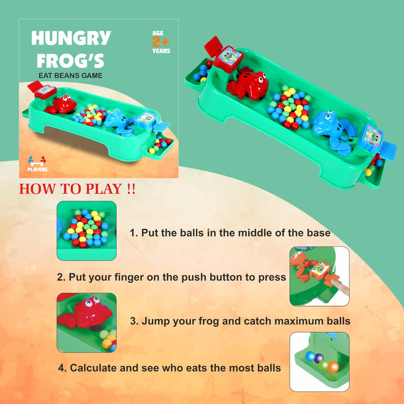 Toyzone Frog Eat Beans Game-2 Players-61014 | Eat The Beans | Hungry Frog Game for Kids | Multiplayer Games | Game for 2 Players | Board Game