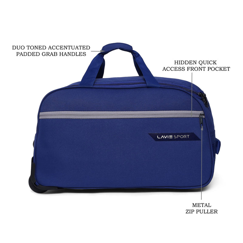 Lavie Sport Lino Large Wheel Duffel Bag | 2 Wheel Duffle Bag | Built to Last Wheels and Trolley