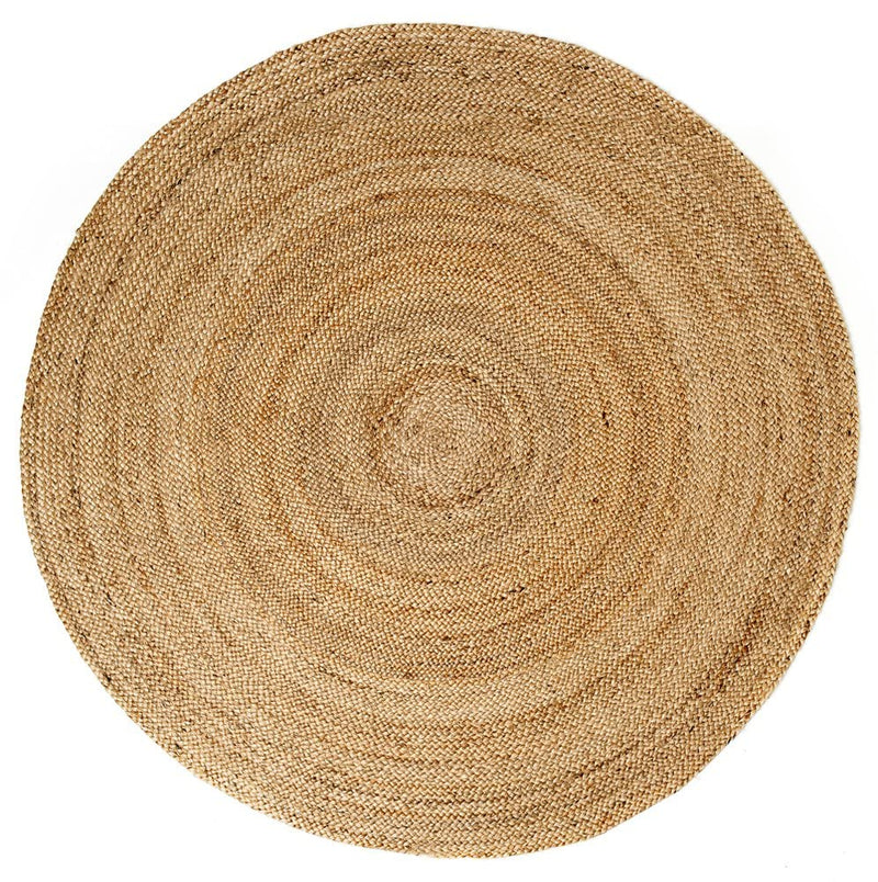 THE HOME TALK Hand Woven Reversible Jute Carpets for Living Room, Bedroom, Hall, Coffee Table | Braided Natural Jute Fibers | 32 Inches - 81cm Round | Mix of Beige