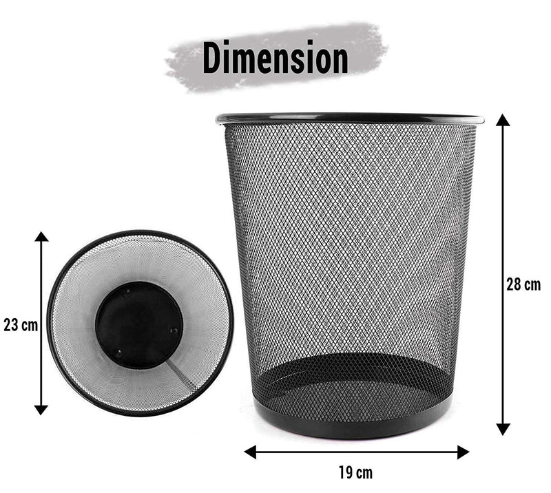 TIED RIBBONS Metal Mesh Big Size Dustbin for kitchen living room office use room small rooms(Set of 4, Black,Metal Mesh)