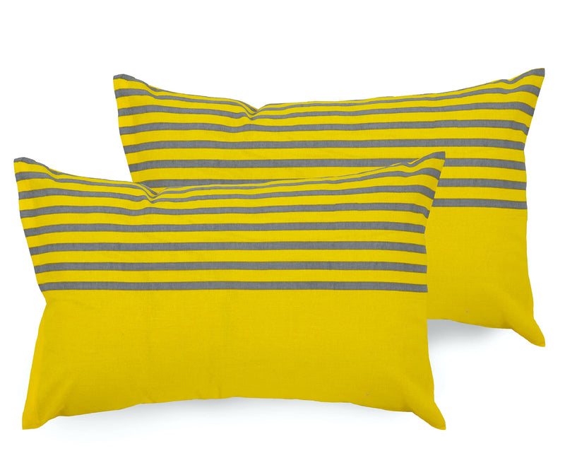 LORETO – A QUALITY LINEN BRAND 144 TC 100% Cotton Bedsheet for Double Bed with 2 Pillow Covers, Polka - Yellow & Grey