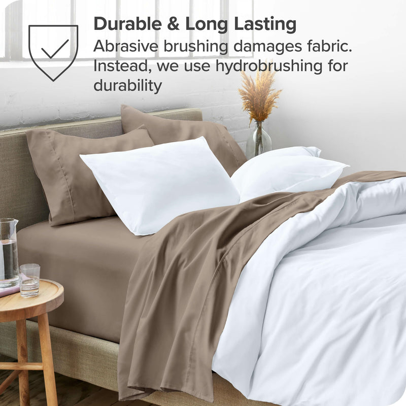 California King, Taupe : Premium 1800 Ultra-Soft Microfiber Collection California King Sheet Set, Hypoallergenic, Easy Care, Wrinkle Resistant, Deep Pocket (Cal King, Taupe)