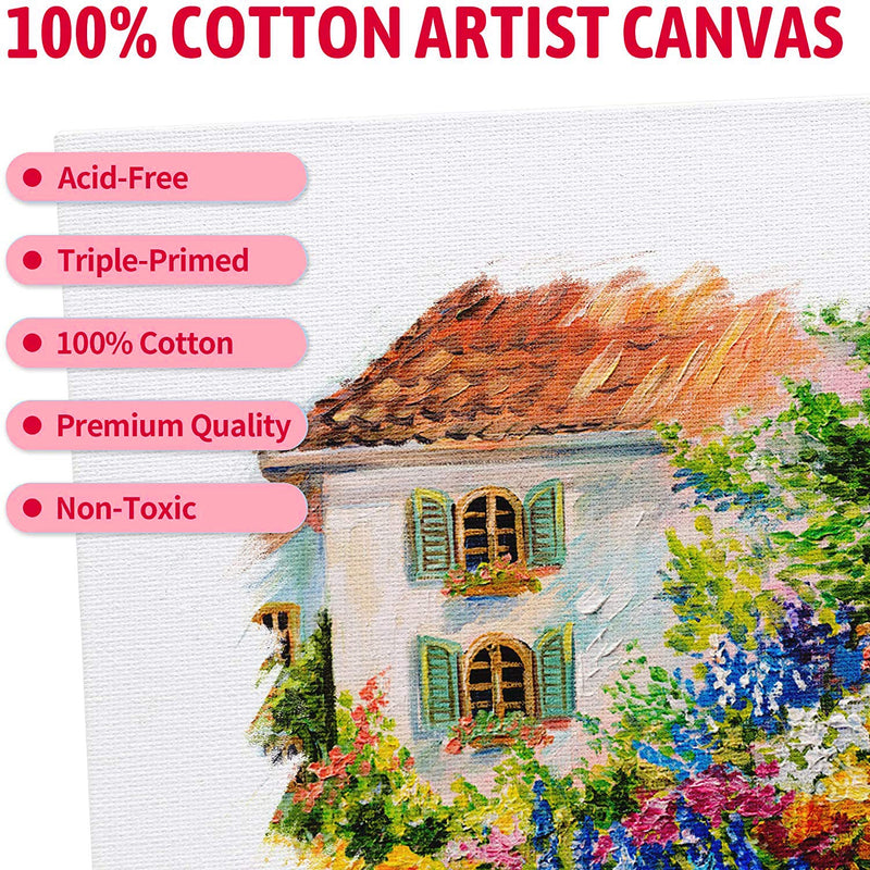 VARIETY CANVAS 8 X 10 Inch Cotton Canvas Board for Acrylic Painting, 25x20 cm, White Color Pack of 6