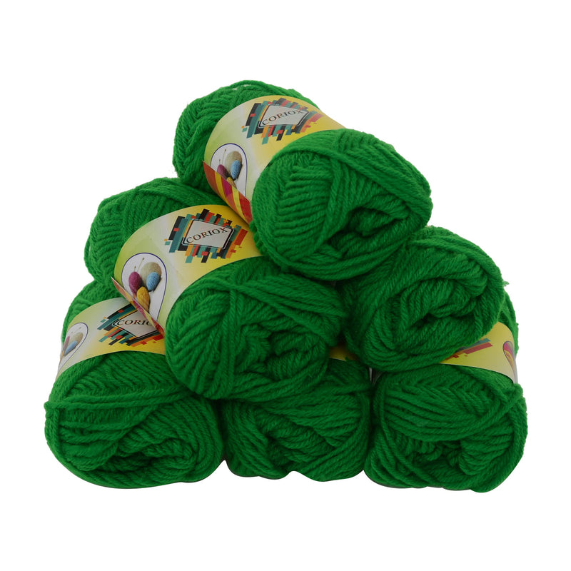 CORIOX Acrylic Wool 4 Ply Yarn for Crochet and Knitting Pack of 6 Ball - 100gms (Green)