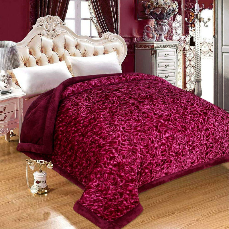 Ab Home Decor Soft Microfibre Quilt for Double Bed Winter Heavy Quilt Razai King Size (Wine)-400TC (Breathable)