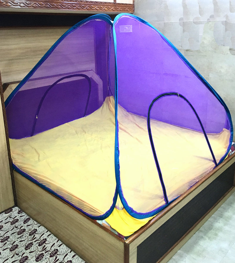 Aim Emporium Polyester Adults Double Bed Foldable Mosquito Net (Purple) (6.5'ft x 6.5'ft x 5'ft) Before Must Watch Product Video.