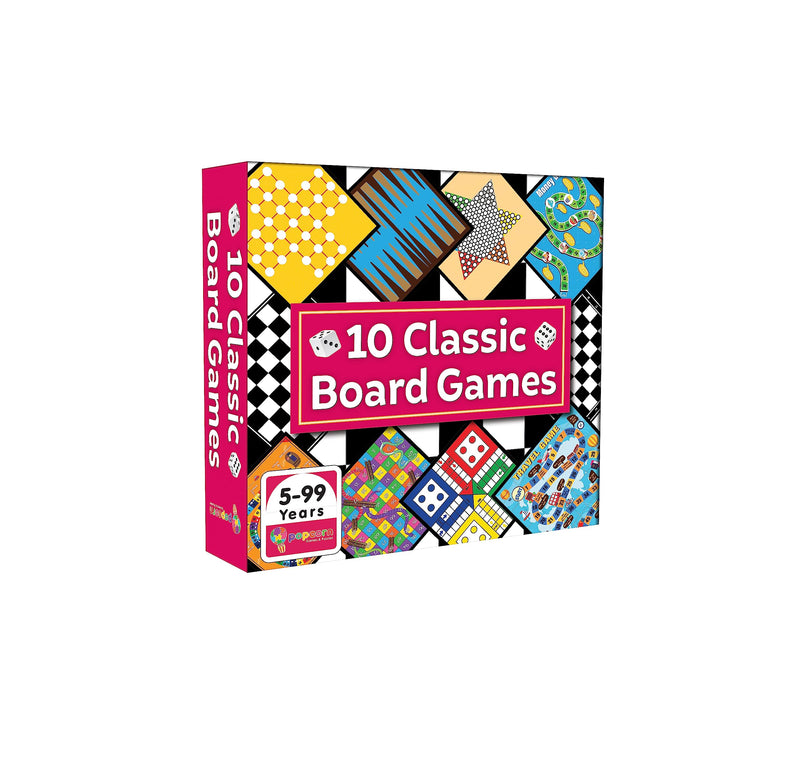 Popcorn Games & Puzzles 10 in 1 Classic Board Games for Smart Kids|Help to Boost Decision Making,Strategic Thinking and Problem Solving, Family