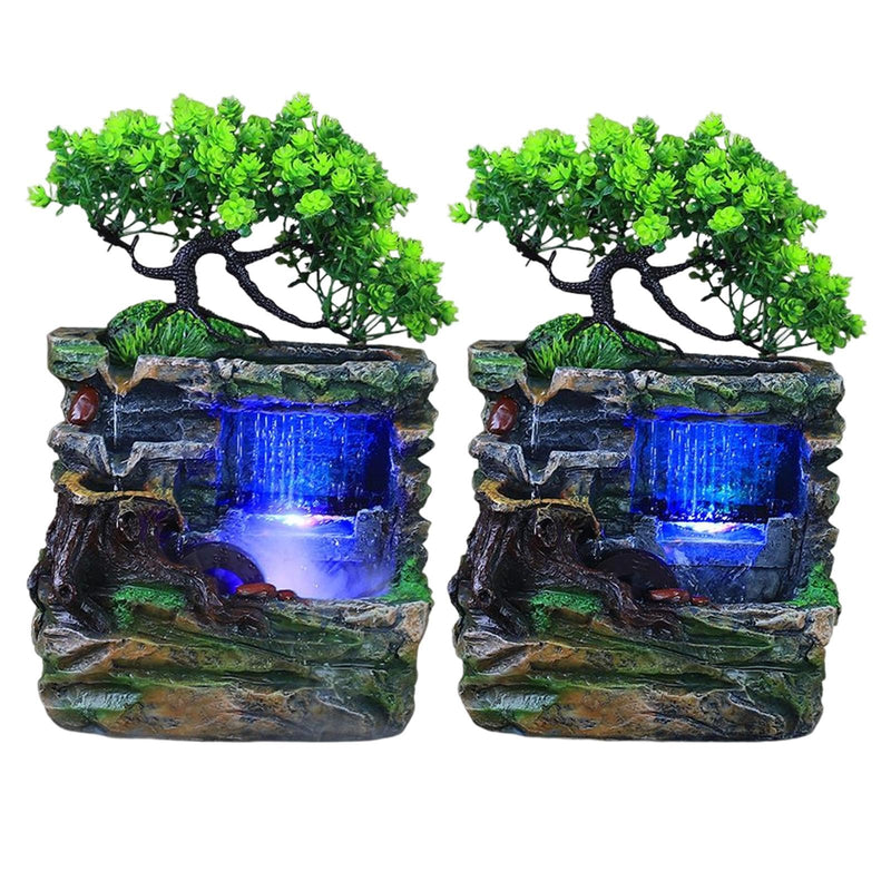 CALANDIS® Indoor Water Fountains Rockery Landscape Desk Waterfall Fountain Decor No Fog | 1 Tabletop Fountain 1 Water Pump