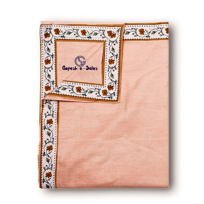 Gopesh e-Sales® Blanket Single Size Solapur Cotton Chaddar / 100% Cotton Blanket/Bedsheet/Reversible Blanket for Daily use (Pack of 1) Peach