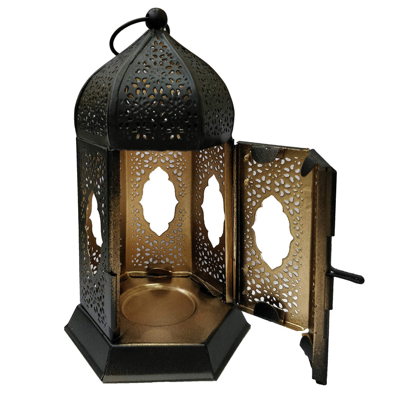 The Purple Tree Brass Moroccan Lantern Lamp Tealight Candle Holder for Diwali Decor