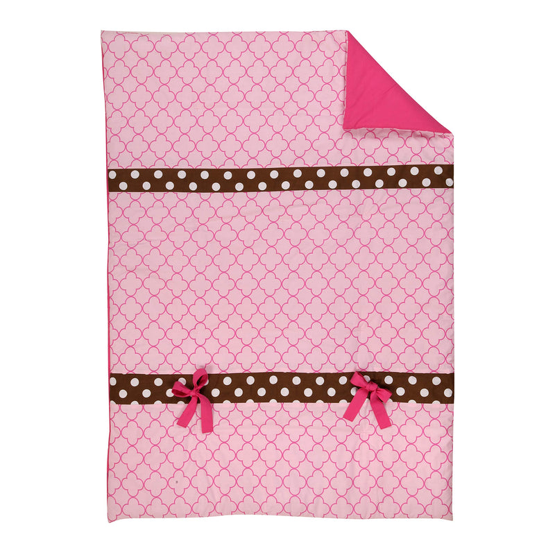 Bacati Butterfliers Pink/Chocolate 4 Pc Toddler Bedding Set