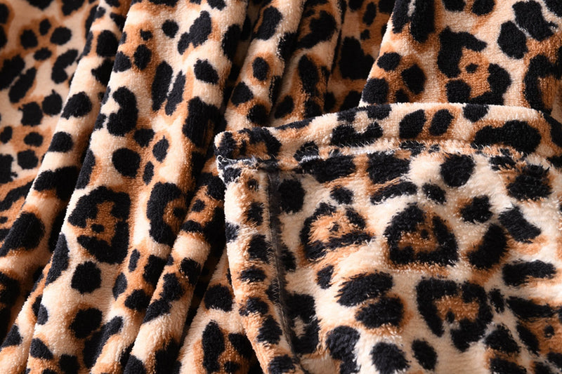 Fleece Throw Blanket, 50 x 60 Inch Fleece Blanket -Leopard Print by ocean home fashion