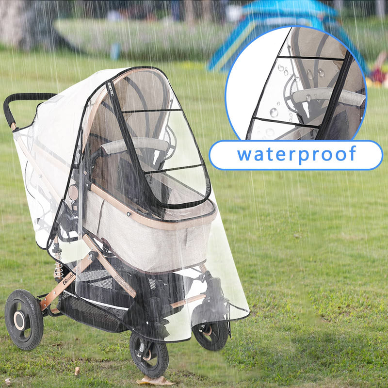 SNOWIE SOFT® Baby Stroller Rain Cover Universal Waterproof Windproof Rainproof Stroller Cover for Winter with Open Window, Baby Stroller Cover Protect from Sun Dust Snow, EVA Stroller Accessories