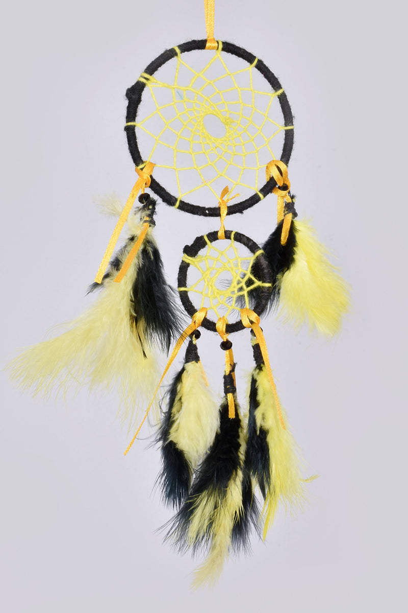 Daedal Dream Catchers-2 Stepped Yellow and Black Dream Catcher DDC80 (L*B*D(in cm)- 16 * 7.5 * 1