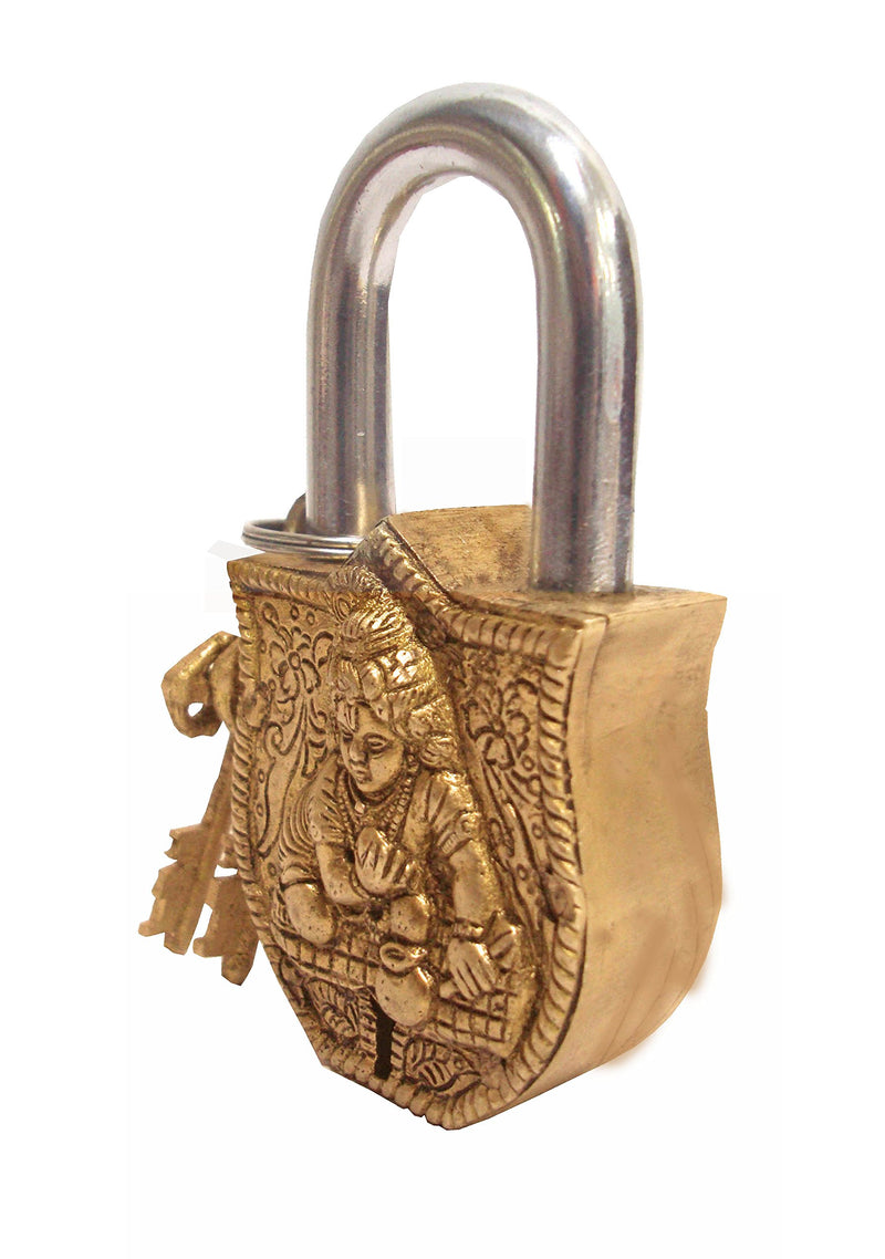 Aesthetic Decors Baby Krishna Design Decorative Lock