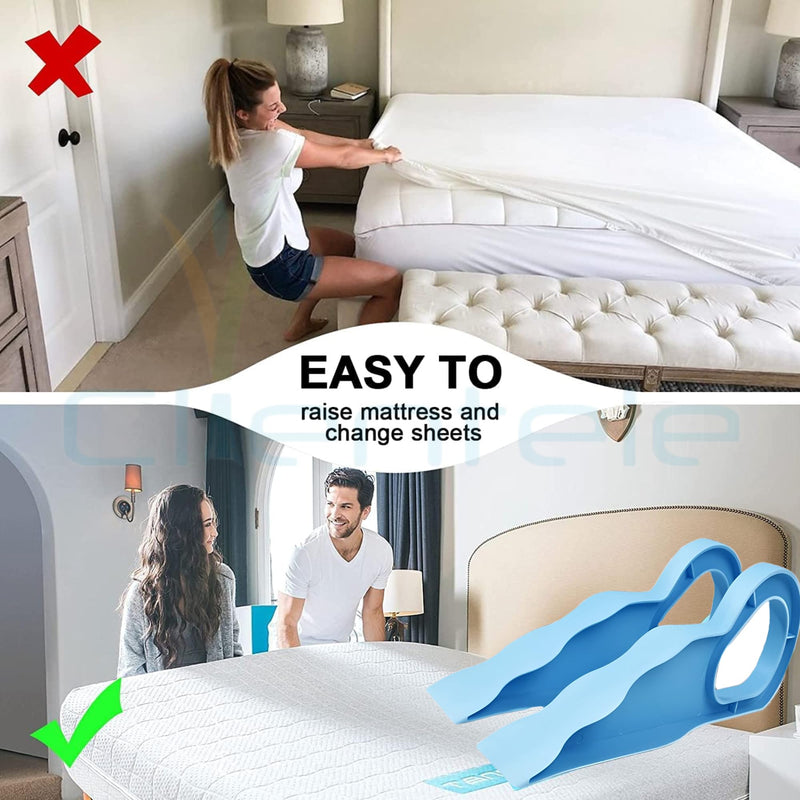 CLIENTELE Easy Tuck (38cm) Polypropylene Mattress Elevator Tool for Mattress Bedsheet Tucking (Pack of 2) Mattress Lifting Tool for Bedsheet Tuck in 2 in 1 Bed Mattress Wedge Elevator Tool