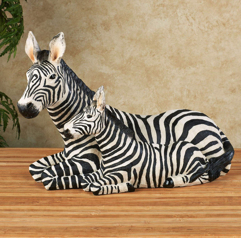 Touch of Class Zebra and Foal Table Sculpture Black One Size