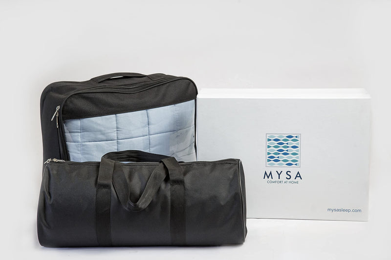 Mysa Sleep 100% Cotton Weighted Blanket Insert with Premium Glass Beads + Cotton Duvet Cover – Great for winters + Summers - 56" x 80”, 15 LB