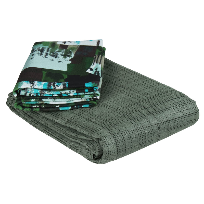 Story@Home 100% Cotton Bedsheet for Double Bed|144 TC with 2 Pillow Covers, Olive Green (Bedsheet : 225 X 250 cm & Pillow : 46 X 69 cm) Perfect for Festive Gifting