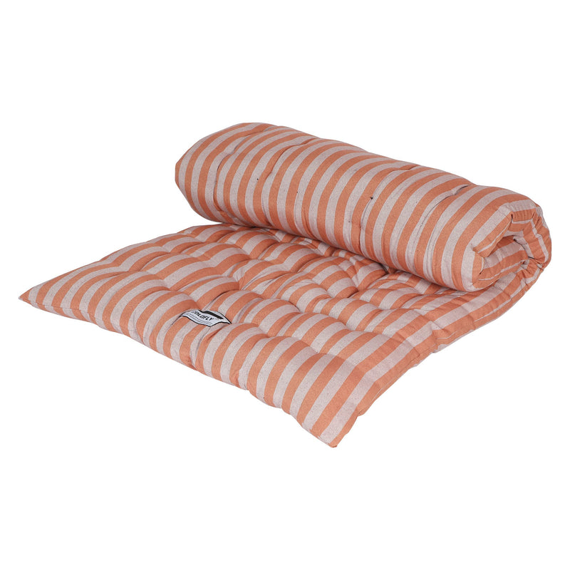 COLOFLY Soft Cotton Single Bed Mattress/Gadda (3x6 feet, Orange Stripes - Single Size)