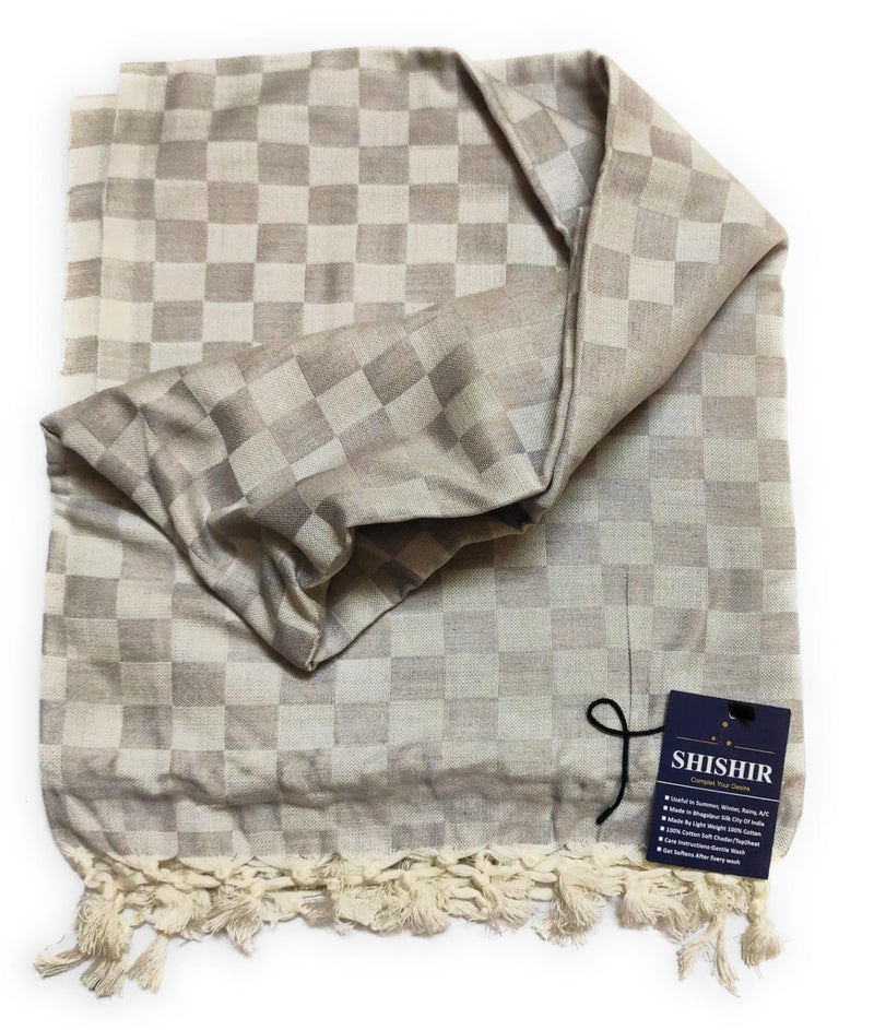 SHISHIR Pure Bhagalpuri 100% Cotton Blanket for AC and Rainy Season | Dull Chadar | Top Sheet | AC Chadar | Travelling | for Sleeping in All Season (Pack of 1)