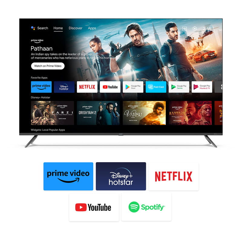 Acer 164 cm (65 inches) I Series 4K Ultra HD Android Smart LED TV (AR65AR2851UDFL) (Black)