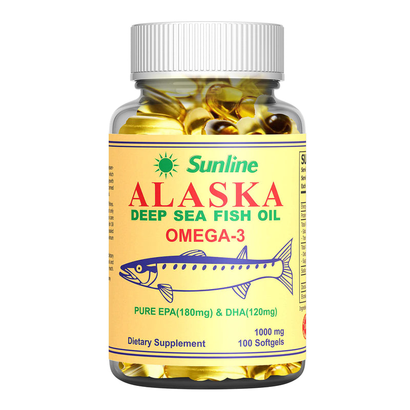 Sunline Alaska Omega-3 | Deep Sea Fish Oil | 1000Mg,100 Softgels