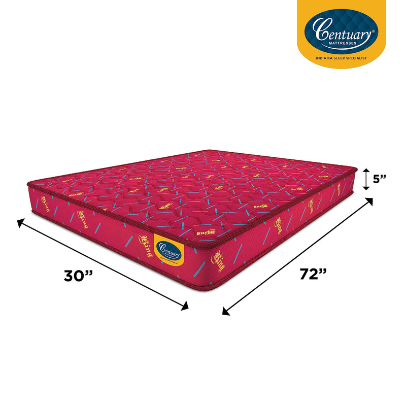 Centuary Mattresses King Coir Reversible Orthopedic 5 Inch Coir Mattress (72x30x5, Single)