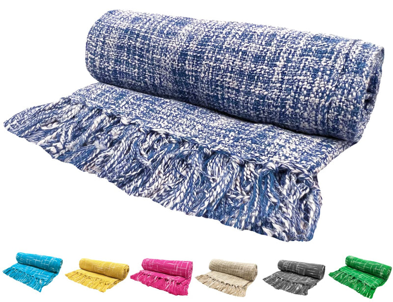 Fashion Throw Sofa Throw, Throws for Sofa and Couch, Sofa Throws for 3 Seater Size: 50X60 inch (Blue)