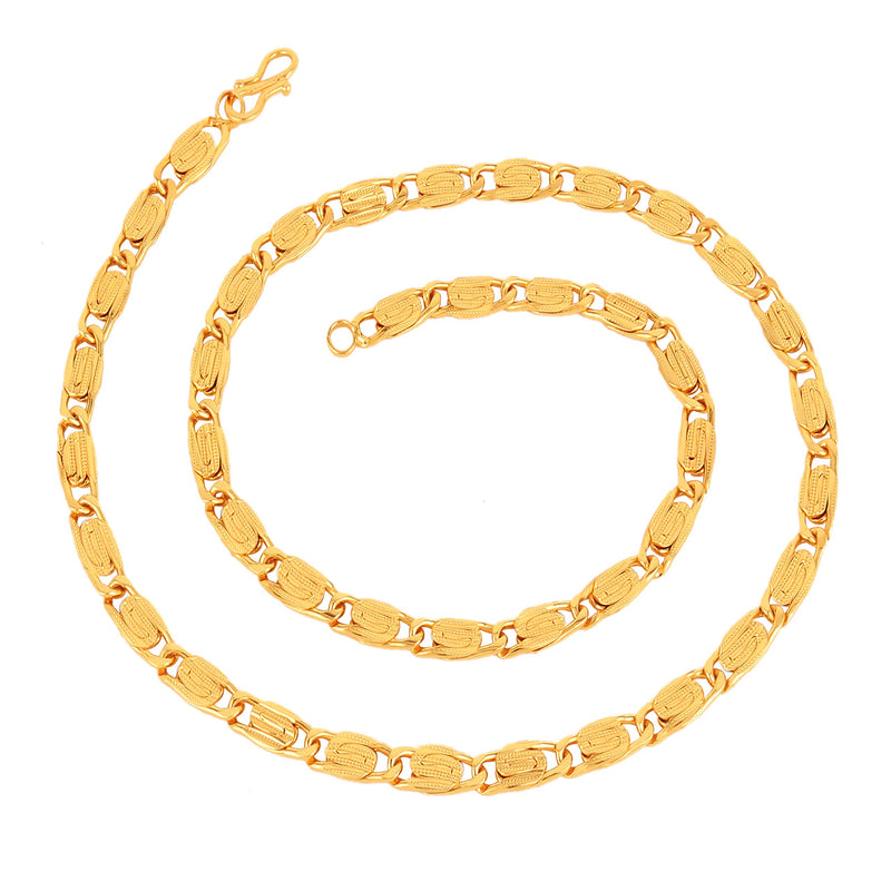 Fashion Frill Micro Gold Plated Brass Non-Precious Metal Neck Chain Necklace For Men Women Boys Girls