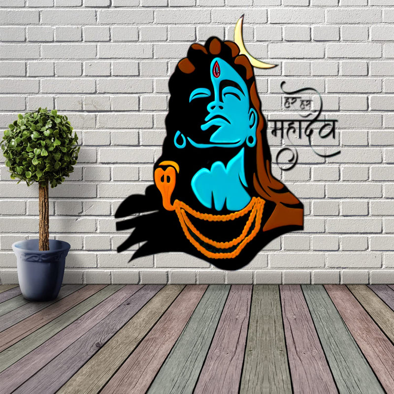 wallpics® god Mahadev | Mahakal | Bholenath | Shiv Shambhu Nath | Lord Shiva Self Adhesive Decorative Wall Sticker || 30cm X 45cm || jicut116