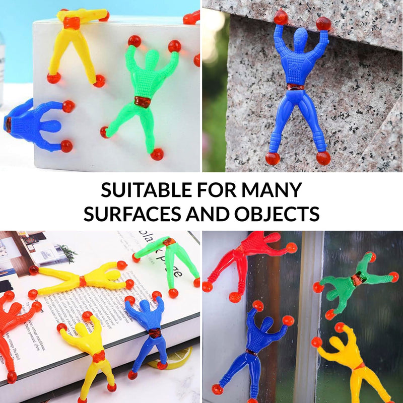 Kidology Wall Climbing Man Sticky Wall Climber Toy Rolling Man for Kids Stretchy Sticky Novelty Toy for Children Toys Gift for Kids chipko Sticky Wall Climbing Toys (Pack of 12)